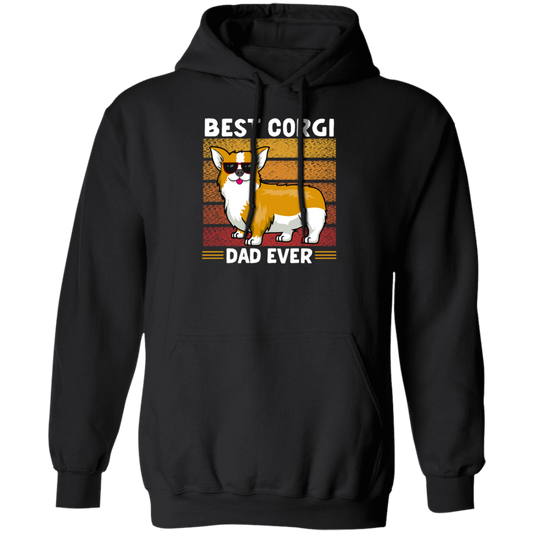 Retro Corgi, Best Corgi Dad Ever, Love Corgi Dog, Best Dog, Dog Dad Gift Pullover Hoodie