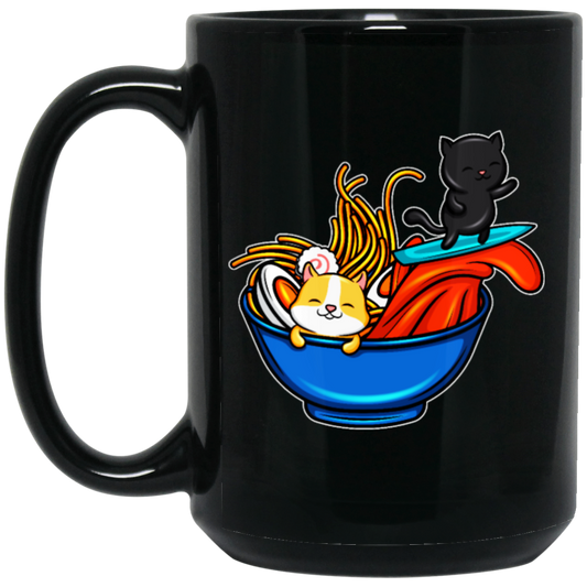 Ramen Cat Hopeless Ramentic Ramen Kawaii Noodle Black Mug