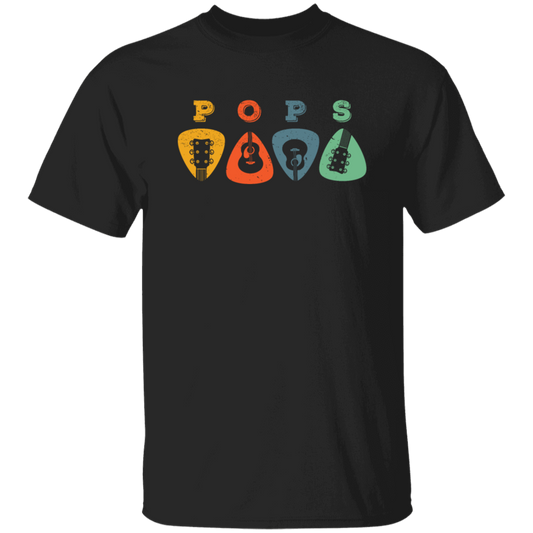 Pops Guitar, Guitar Picks, Retro Guitarist Unisex T-Shirt