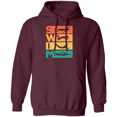 Love To Swim, Retro Swimming, Swimmer Love Gift, Best Swim Lover Pullover Hoodie