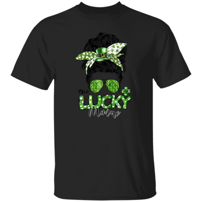 Messy Bun Hair Lover, One Lucky Memaw Matching Family St Patrick Unisex T-Shirt