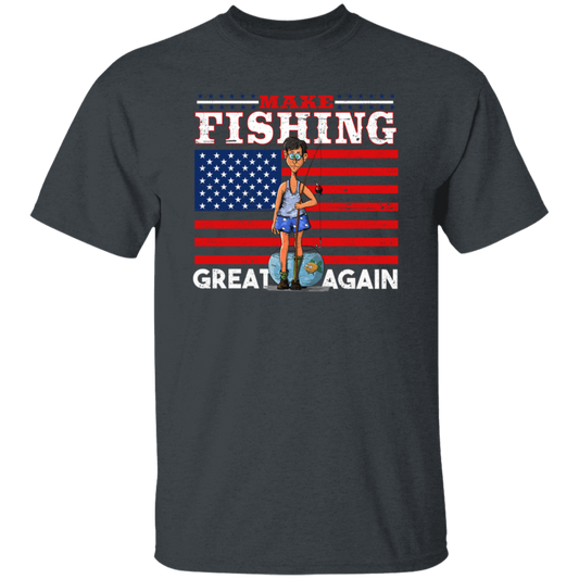 Make Fishing Great Again, American Flag, American Fisher Unisex T-Shirt