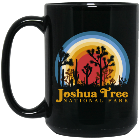 Joshua Tree Park Lover, National Gift, Retro Park Gift, Mountain Lover Gift, Joshua Tree Black Mug