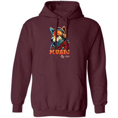 Fox Love Music, Handsome Foxe Wear A Headphone, Music Lover, Music Is My Life Pullover Hoodie