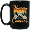 Retro Camping, Happy Camper Vintage Black Mug