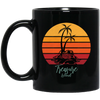 Beautiful Motive In Retro Style Treasure Island - Sunset Vintage Style Black Mug