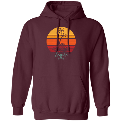 Beautiful Motive In Retro Style Treasure Island - Sunset Vintage Style Pullover Hoodie