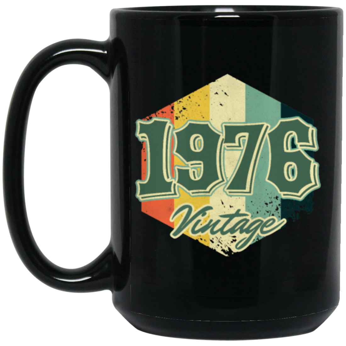 Retro 1976 Birthday Gift, Celebration 1976 Vintage, Born In 1976 Black Mug