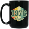 Retro 1976 Birthday Gift, Celebration 1976 Vintage, Born In 1976 Black Mug