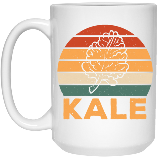 Kale Lover, Cabbage Gift, Kale Cabbage, Retro Kale Gift, Love Kale Vintage White Mug