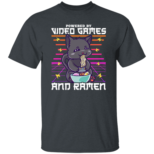 Ramen Anime Cat, Powered By Video Games Unisex T-Shirt