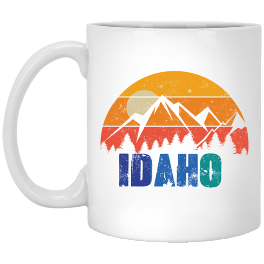 Retro Vintage Idaho With Mountain And Forest