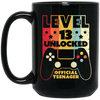 Level 13 Unlocked Official Teenager 13th, Funny Birthday Gift Black Mug