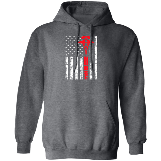 Patriotic American USA Flag Registered Nurse Pullover Hoodie