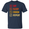 Retro Eat Sleep Crash Repeat - Mountain Biking Unisex T-Shirt