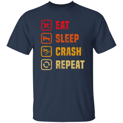 Retro Eat Sleep Crash Repeat - Mountain Biking Unisex T-Shirt