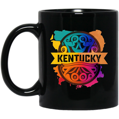 Love Kentucky, Best Of Colorful Gift, Mixed Pattern, Kentuky Lover Black Mug