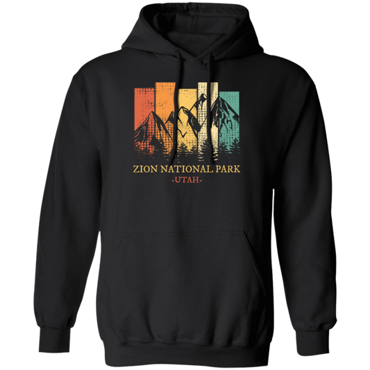 Retro Zion Park, National Park Lover, Best Zion Ever, Zion Mountain Gift Pullover Hoodie