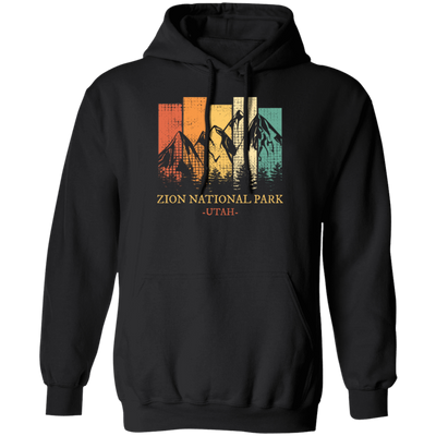 Retro Zion Park, National Park Lover, Best Zion Ever, Zion Mountain Gift Pullover Hoodie