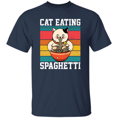 Retro Cat Lover, Cat Eating Spaghetti, Japanese Spaghetti, Love Ramen Unisex T-Shirt