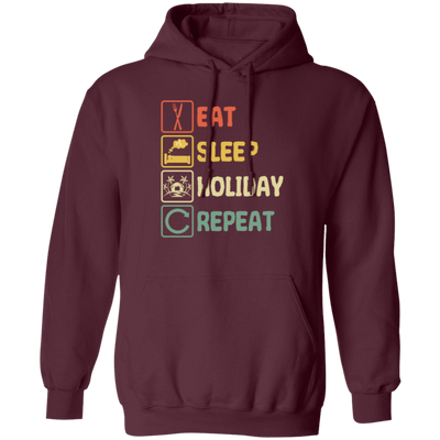 Funny Holiday Travel Eat Sleep Repeat Retro Style