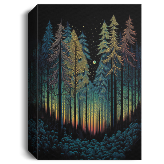 The Loneliness Forest, Northern Lights, Light Forest Canvas