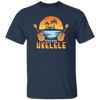 Funny Ukulele Beside The Beach And Palm Tree Hawaiian Musician Unisex T-Shirt