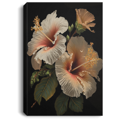 White And Peach Colored Hibiscus Flowers, Luxury Flower