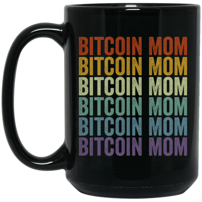 Retro Bitcoin Lover Gift, Bitcoin Vintage Mom Gift, Mommy Love Gift Black Mug