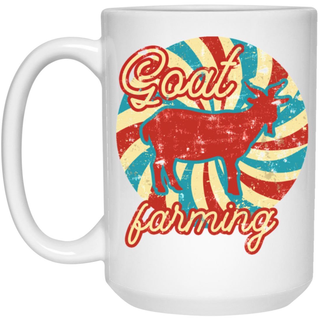 Goat Lover, Goat Farming, Goat Farm, Love Retro Goat, Farmer Gift, Goat Lover Gift White Mug