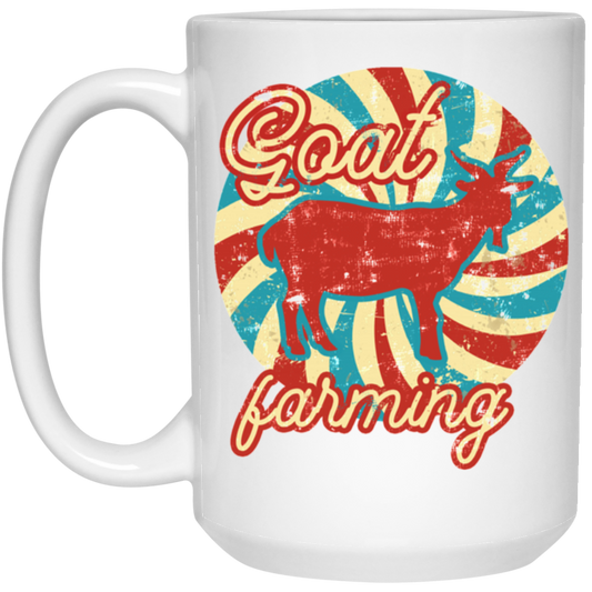 Goat Lover, Goat Farming, Goat Farm, Love Retro Goat, Farmer Gift, Goat Lover Gift White Mug