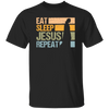 Love Jesus Eat Sleep Jesus Repeat God Faith Christian Retro Gift