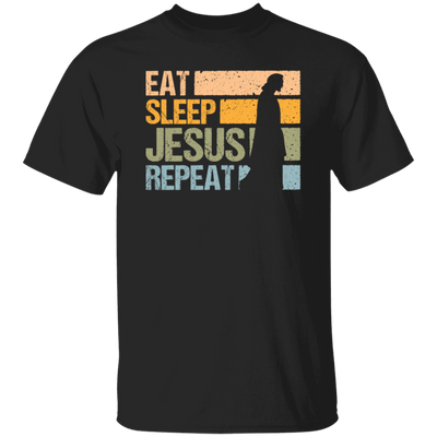 Love Jesus Eat Sleep Jesus Repeat God Faith Christian Retro Gift