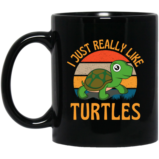 Retro I Just Really Like Turtles, Funny Turtles