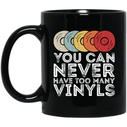 Retro Vinyl LP Record, Vintage Vinyls gift Black Mug