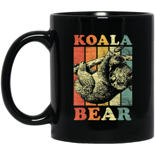 Koala Bear Vintage Retro Koala Gift Black Mug