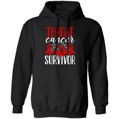 Awareness Ribbon Gift, Throat Cancer Awareness Ribbon Gloves Survivor Pullover Hoodie