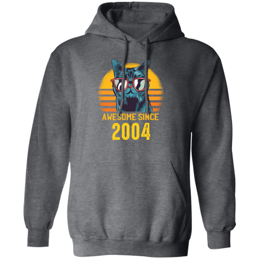 Funny Cats Awesome Since 2004 Birthday Gift Pullover Hoodie