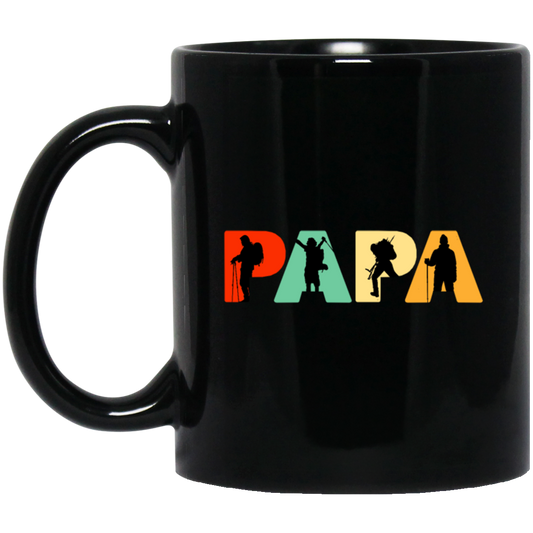 Climber Hiker Dad Gift, Funny Papa Hiking Retro