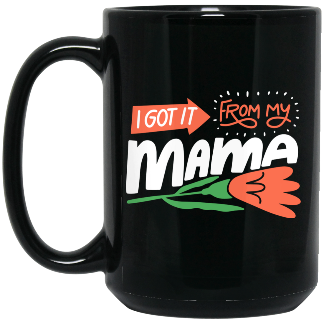 Love Mama, I Got It From My Mama, Best Gift For Mother, Love Mom Black Mug