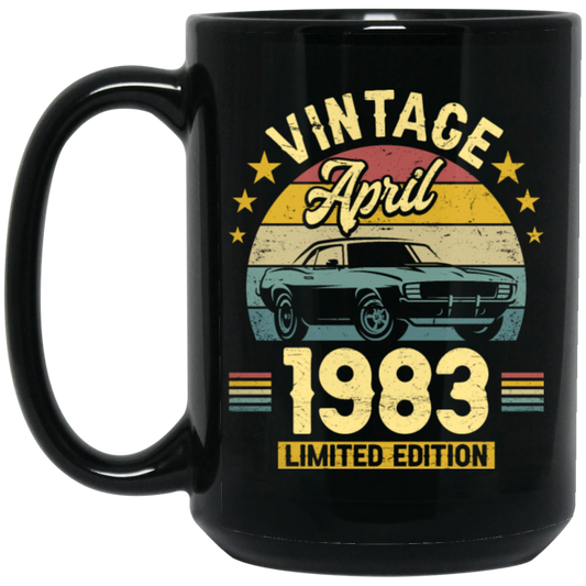 1983 Best Gift, 1983 Limited Edition, April 1983 Birthday Gift, Retro 1983 Black Mug