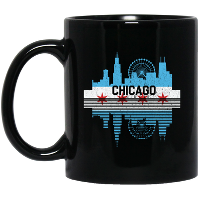 Chicago Skyline Shirt Silhouette IL City Flag Gift