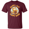 Love Cute Cat, Happy Cat, Happy Mommy, Best Cat Ever, Cat With Ball Of Knitting Wood Unisex T-Shirt
