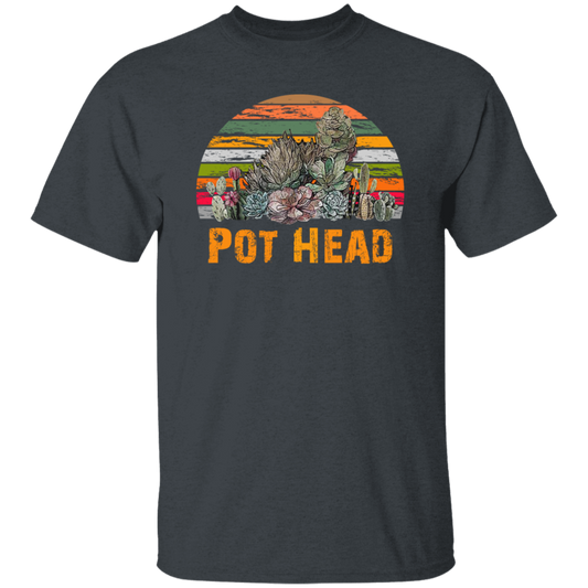 Pot Head Stone Flowers Vintage Retro Sunset Unisex T-Shirt