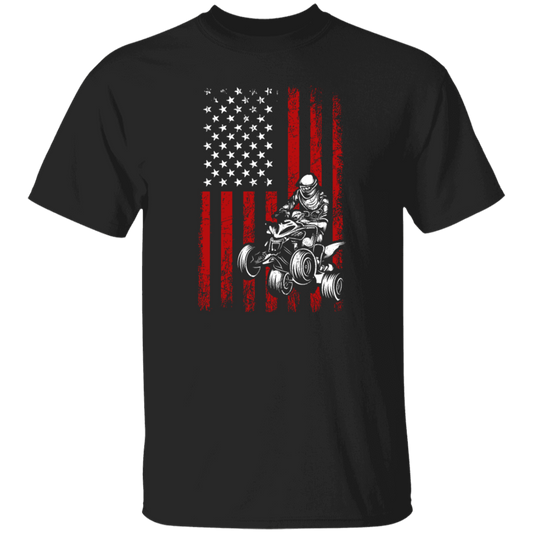 American Flag, Quad Bike Lover, Racing Boy, Gift For American Racing Man Unisex T-Shirt