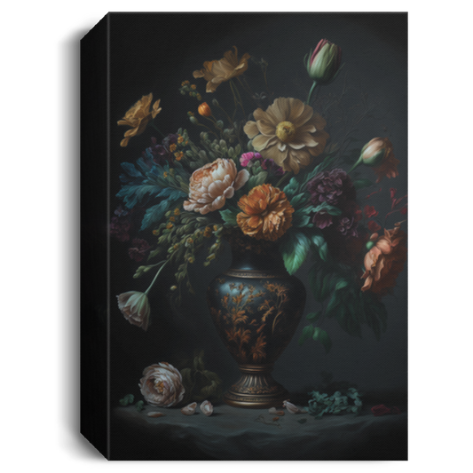 Vintage Flowers Painted, Fresh Flowers In A Clay Vase, Free And Expressive Oil Painting