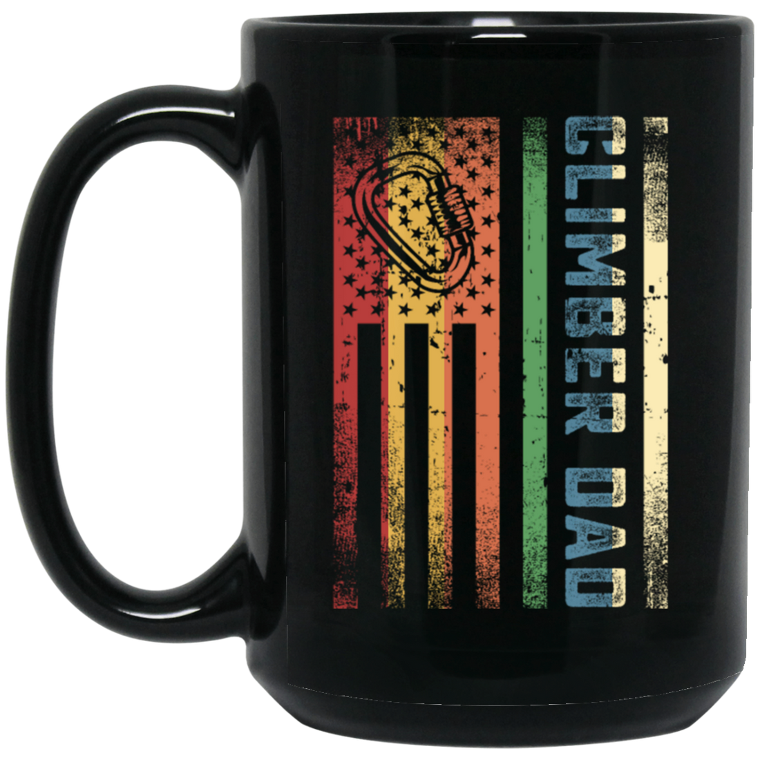 Retro Dad Rock Climbing - Mountain Climbing Tools Black Mug
