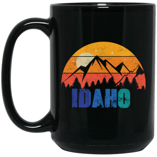 Retro Vintage Idaho With Mountain And Forest