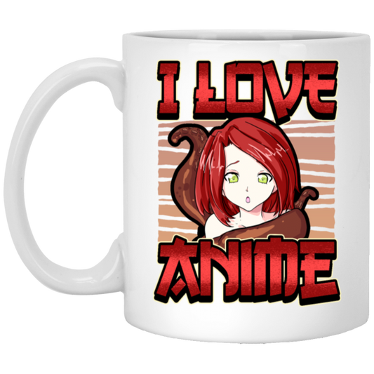 I Love Anime Saying Otaku Weeb, Anime Fan White Mug