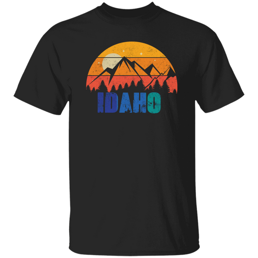 Retro Vintage Idaho With Mountain And Forest